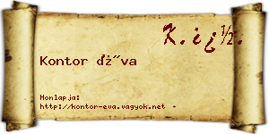 Kontor Éva névjegykártya